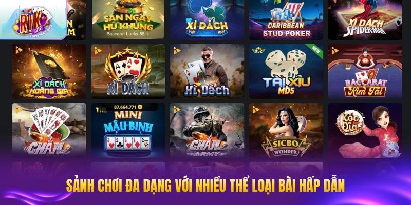Kho game đa dạng với nhiều thể loại hấp dẫn